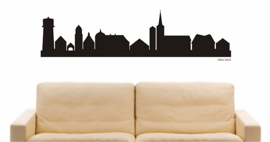WANDTATTOO e764 Skyline Stadt - Frechen (Deutschland) Design 1