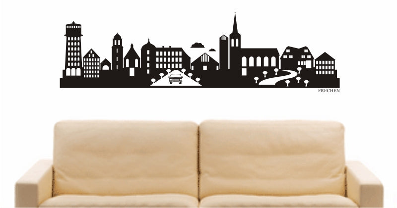 WANDTATTOO e764 Skyline Stadt - Frechen (Deutschland) Design 2