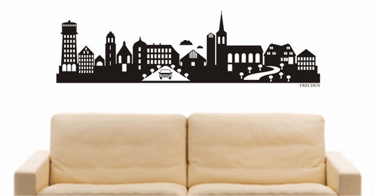 WANDTATTOO e764 Skyline Stadt - Frechen (Deutschland) Design 2