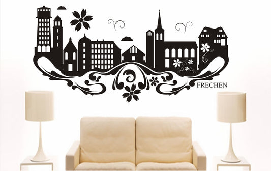 WANDTATTOO e764 Skyline Stadt - Frechen (Deutschland) Design 3