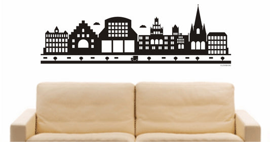 WANDTATTOO e765 Skyline Stadt - Flensburg (Deutschland) Design 2