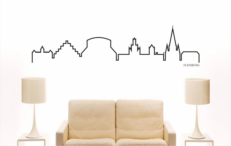 WANDTATTOO e765 Skyline Stadt - Flensburg (Deutschland) Design 4