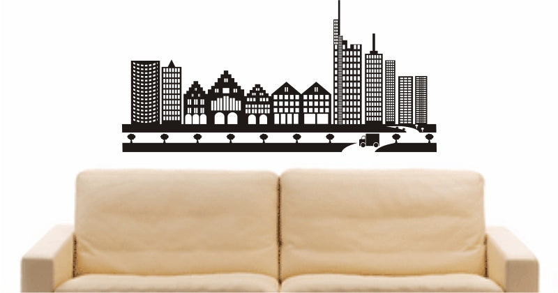 WANDTATTOO e767 Skyline Stadt - Frankfurt am Main (Deutschland) Design 2