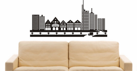 WANDTATTOO e767 Skyline Stadt - Frankfurt am Main (Deutschland) Design 2