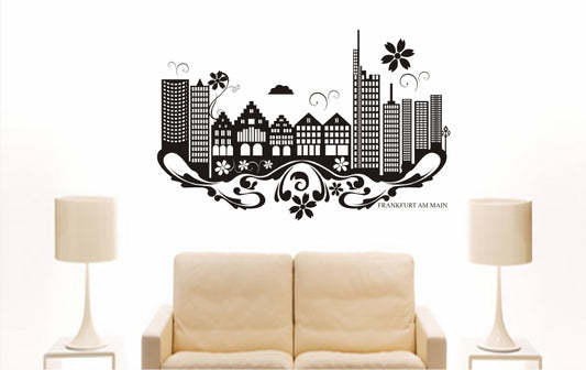 WANDTATTOO e767 Skyline Stadt - Frankfurt am Main (Deutschland) Design 3