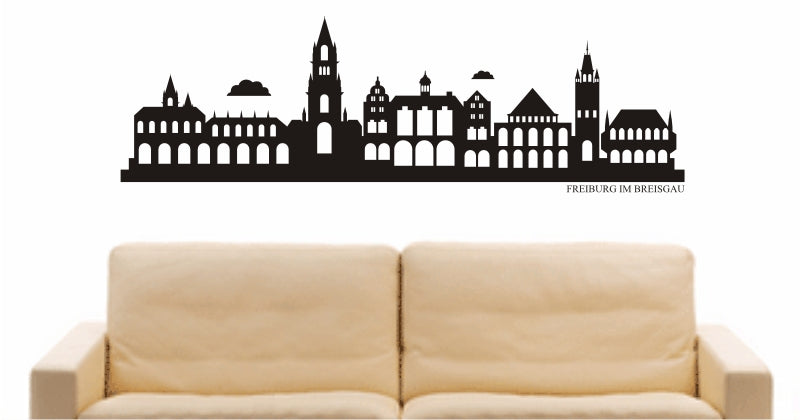 WANDTATTOO e768 Skyline Stadt - Freiburg im Breisgau (Deutschland) Design 2