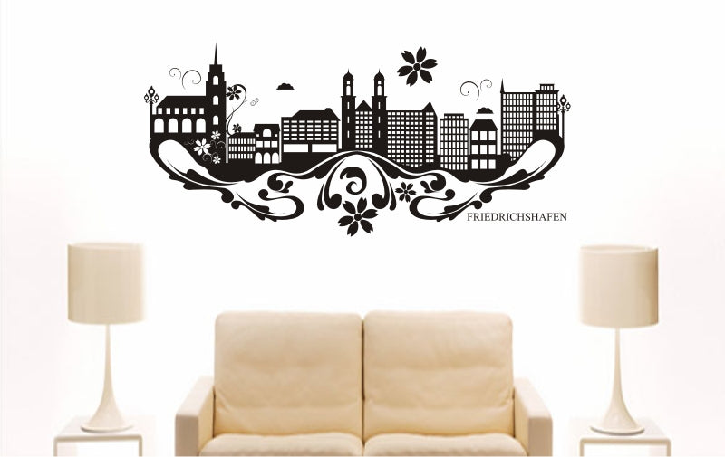 WANDTATTOO E760 Skyline Stadt - Eschweiler (Deutschland) Design 1