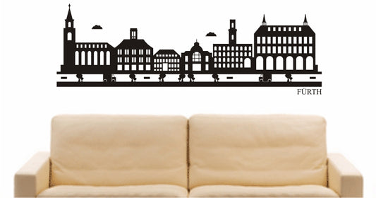 WANDTATTOO e771 Skyline Stadt - Fürth (Deutschland) Design 2