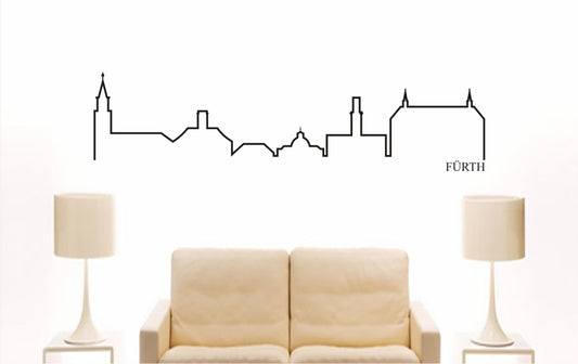 WANDTATTOO e771 Skyline Stadt - Fürth (Deutschland) Design 4