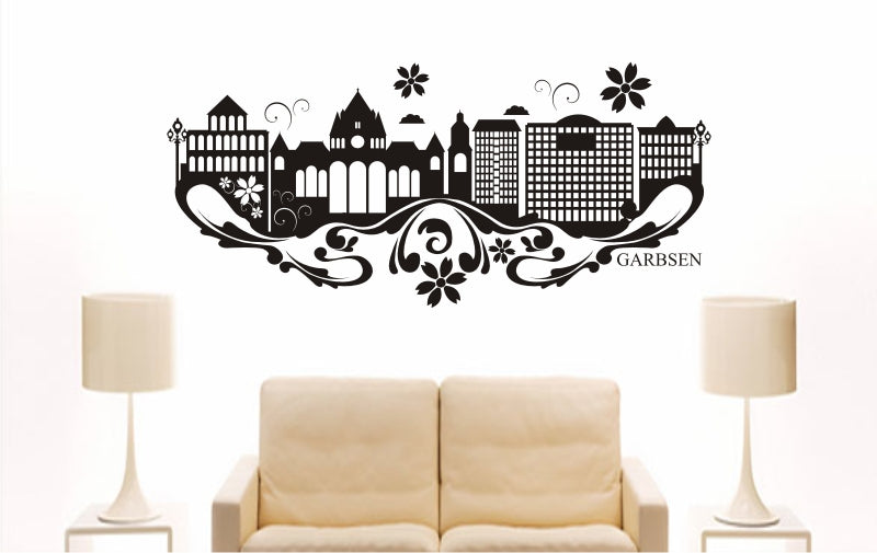 WANDTATTOO e772 Skyline Stadt - Garbsen (Deutschland) Design 3