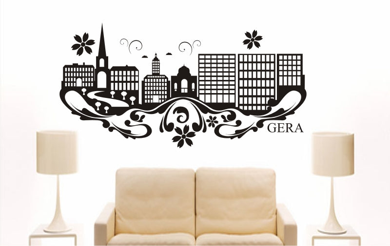 WANDTATTOO e774 Skyline Stadt - Gera (Deutschland) Design 3