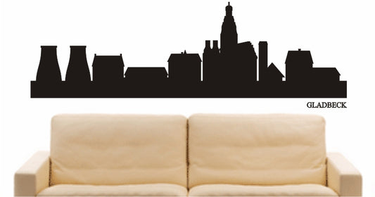 WANDTATTOO e776 Skyline Stadt - Gladbeck (Deutschland) Design 1