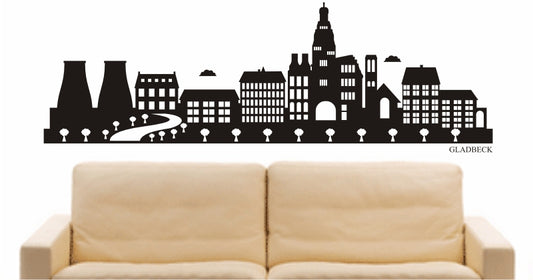 WANDTATTOO e776 Skyline Stadt - Gladbeck (Deutschland) Design 2