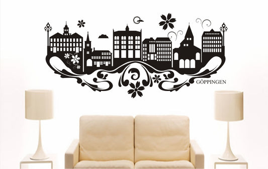 WANDTATTOO e777 Skyline Stadt - Göppingen (Deutschland) Design 3