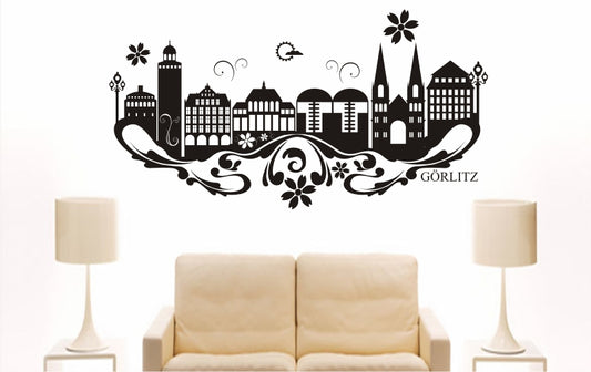 WANDTATTOO e778 Skyline Stadt - Görlitz (Deutschland) Design 3