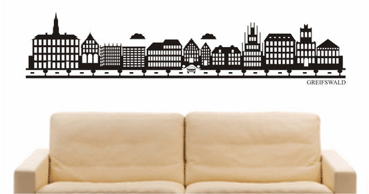 WANDTATTOO e780 Skyline Stadt - Greifswald (Deutschland) Design 2