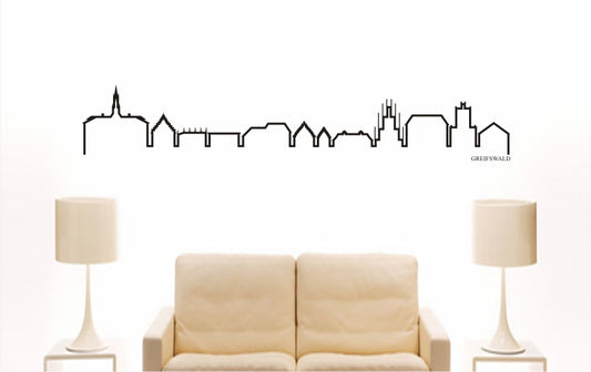 WANDTATTOO e780 Skyline Stadt - Greifswald (Deutschland) Design 4