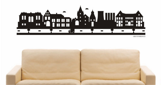 WANDTATTOO e781 Skyline Stadt - Grevenbroich (Deutschland) Design 2