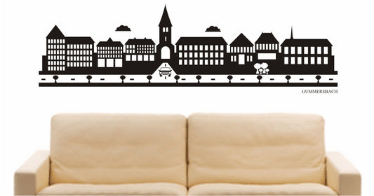 WANDTATTOO e782 Skyline Stadt - Gummersbach (Deutschland) Design 2