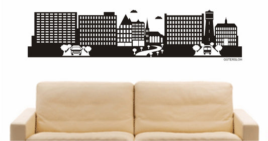 WANDTATTOO e783 Skyline Stadt - Gütersloh (Deutschland) Design 2