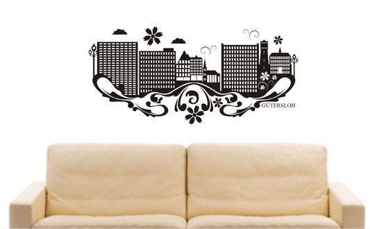 WANDTATTOO e783 Skyline Stadt - Gütersloh (Deutschland) Design 3