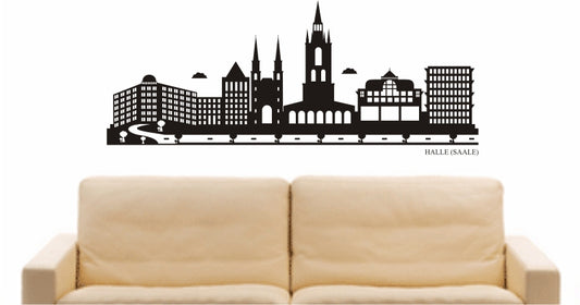 WANDTATTOO e785 Skyline Stadt - Halle (Deutschland) Design 2