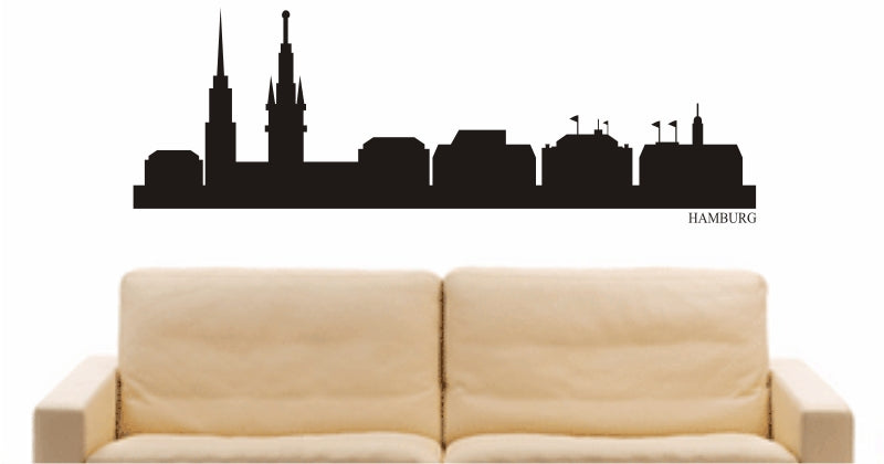 WANDTATTOO e786 Skyline Stadt - Hamburg (Deutschland) Design 1