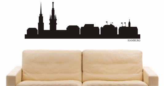 WANDTATTOO e786 Skyline Stadt - Hamburg (Deutschland) Design 1