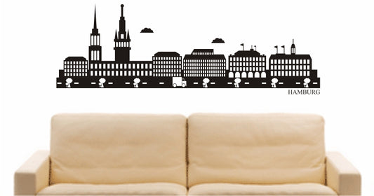 WANDTATTOO e786 Skyline Stadt - Hamburg (Deutschland) Design 2