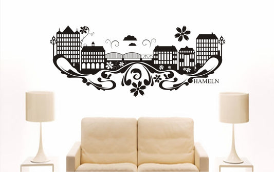WANDTATTOO e787 Skyline Stadt - Hameln (Deutschland) Design 3