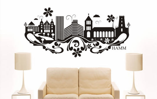 WANDTATTOO e788 Skyline Stadt - Hamm (Deutschland) Design 3