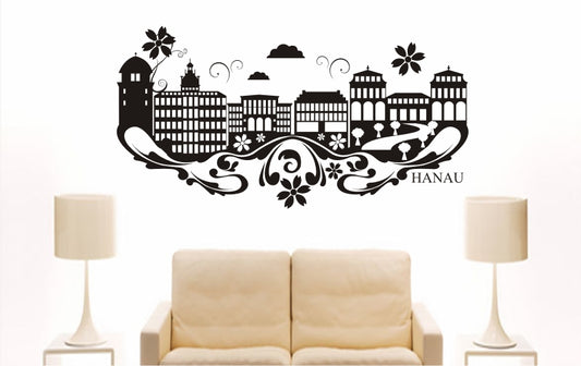 WANDTATTOO e789 Skyline Stadt - Hanau (Deutschland) Design 3