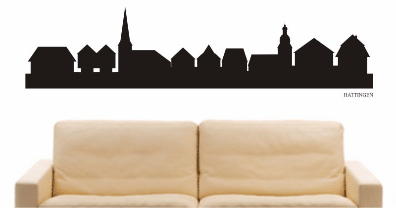 WANDTATTOO e791 Skyline Stadt - Hattingen (Deutschland) Design 1