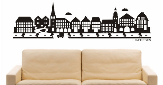 WANDTATTOO e791 Skyline Stadt - Hattingen (Deutschland) Design 2