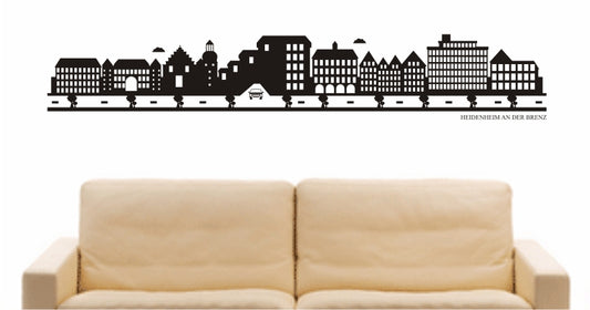 WANDTATTOO e793 Skyline Stadt - Heidenheim an der Brenz (Deutschland) Design 2