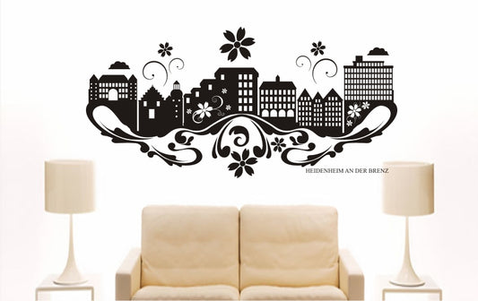 WANDTATTOO e793 Skyline Stadt - Heidenheim an der Brenz (Deutschland) Design 3