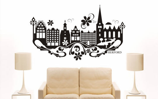 WANDTATTOO e795 Skyline Stadt - Herford (Deutschland) Design 3