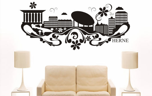 WANDTATTOO e797 Skyline Stadt - Herne (Deutschland) Design 3