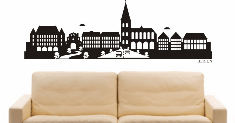 WANDTATTOO e798 Skyline Stadt - Herten (Deutschland) Design 2