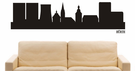 WANDTATTOO e801 Skyline Stadt - Hürth (Deutschland) Design 1