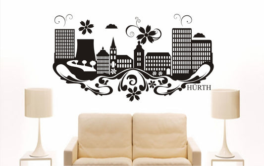 WANDTATTOO e801 Skyline Stadt - Hürth (Deutschland) Design 3