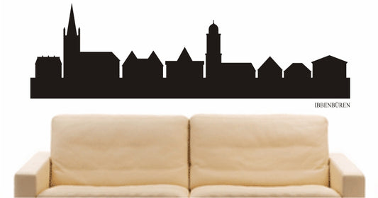 WANDTATTOO e802 Skyline Stadt - Ibbenbüren (Deutschland) Design 1