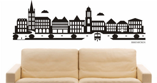 WANDTATTOO e802 Skyline Stadt - Ibbenbüren (Deutschland) Design 2