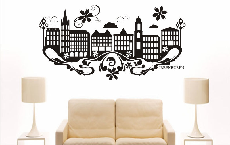WANDTATTOO e802 Skyline Stadt - Ibbenbüren (Deutschland) Design 3