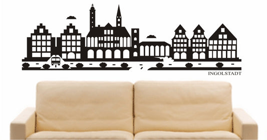 WANDTATTOO e803 Skyline Stadt - Ingolstadt (Deutschland) Design 2