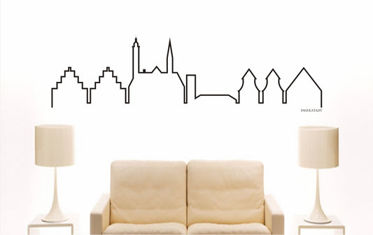 WANDTATTOO e803 Skyline Stadt - Ingolstadt (Deutschland) Design 4
