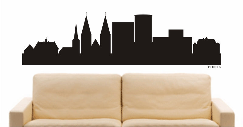 WANDTATTOO e804 Skyline Stadt - Iserlohn (Deutschland) Design 1