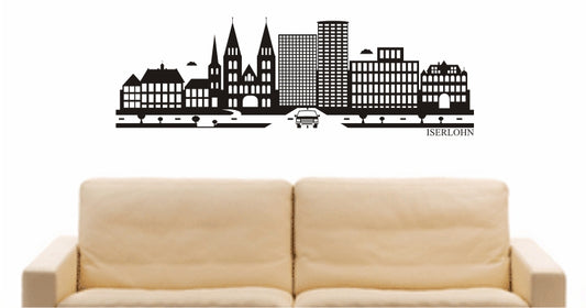 WANDTATTOO e804 Skyline Stadt - Iserlohn (Deutschland) Design 2