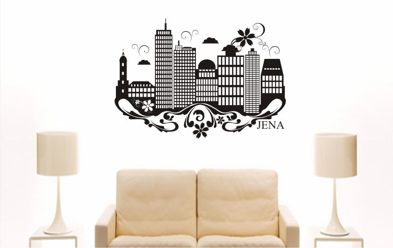 WANDTATTOO e805 Skyline Stadt - Jena (Deutschland) Design 3