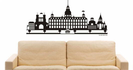 WANDTATTOO e807 Skyline Stadt - Karlsruhe (Deutschland) Design 2